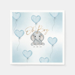 Oh Boy Elephant Blue Balloon Boy Shower Pappersservett