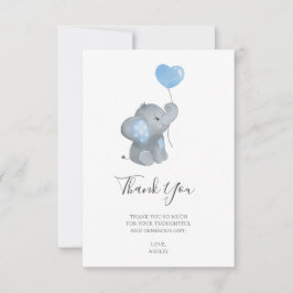 Oh Boy Elephant Watercolor Baby Shower Tack Kort
