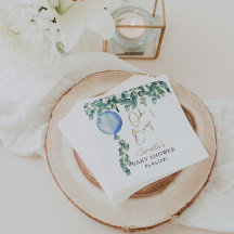 Oh Boy Eucalyptus Blue Balloon Baby Shower