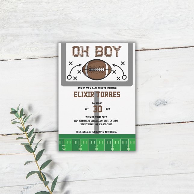 Oh Boy Football Baby Shower Inbjudningar (Skapare uppladdad)