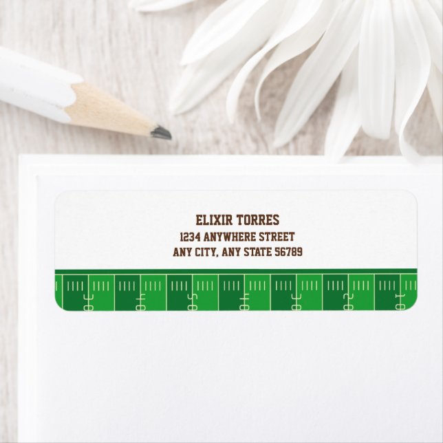 Oh Boy Football Baby Shower Returadress Etikett (Insitu)