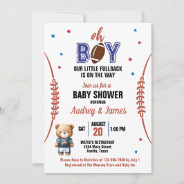 Oh Boy Football Theme Baby Shower Inbjudningar