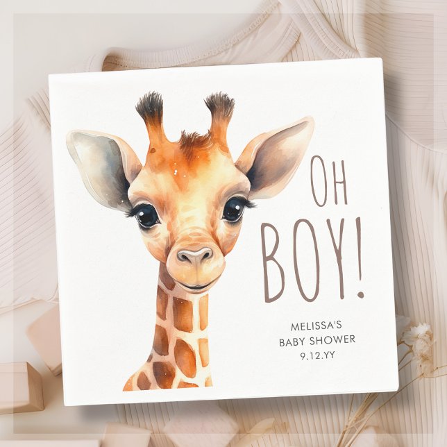 Oh Boy Giraffe Baby Shower Pappersservett (Skapare uppladdad)