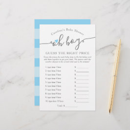 Oh Boy gissar Högerna Pris Blue Baby Shower Game