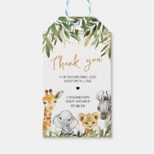 Oh Boy Greenery Safari Baby Shower Favor Taggs Presentetikett