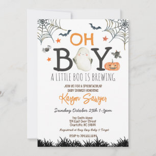 Oh Boy Halloween Baby Shower-inbjudan Inbjudningar