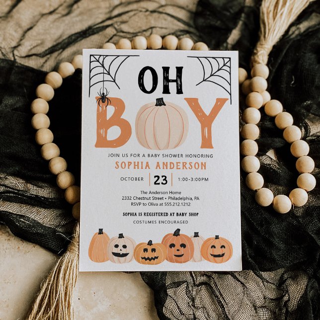 Oh Boy Halloween Baby Shower-inbjudan Inbjudningar (Skapare uppladdad)