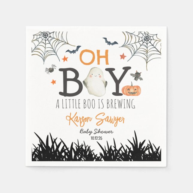 Oh Boy Halloween Napkins Pappersservett (Framsidan)