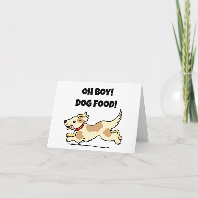 Oh Boy Hund Food Hungrig Puppy Tecknad Illustratio Kort (Framsida)