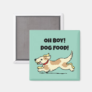 Oh Boy Hund Food Hungrig Puppy Tecknad Illustratio Magnet