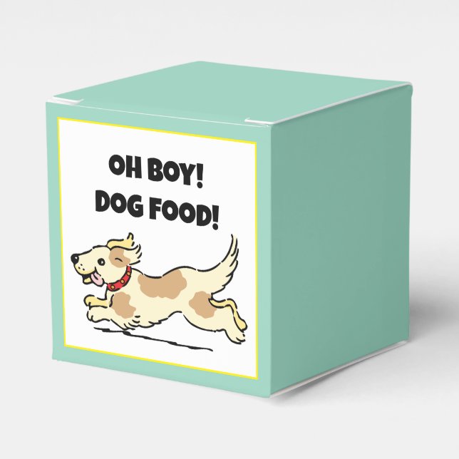 Oh Boy Hund Food Hungrig Puppy Tecknad Illustratio Presentaskar (Framsidan Sidan)