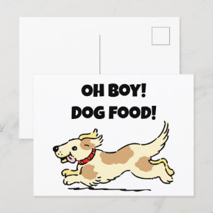 Oh Boy Hund Food Hungrig Puppy Tecknad Illustratio Vykort