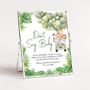 Oh Boy Jungle Safari Baby Shower Säg inte Baby Poster