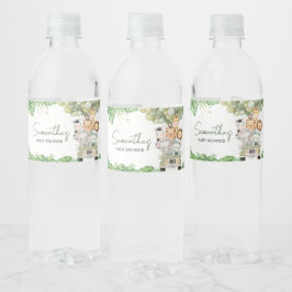 Oh Boy Jungle Safari Baby Shower Vattenflaskor Etikett