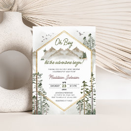 Oh Boy Let the Adventure Begin Baby Shower Inbjudningar