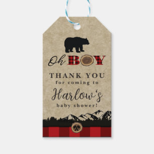 Oh Boy Little Bear Flansk Lumberjack Tack Gi Presentetikett