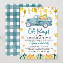 Oh Boy Little Pumpkin Lastbil Baby Shower Inbjudningar