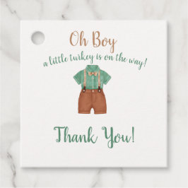 Oh Boy Little Turkey Baby Shower Gåvor Etiketter
