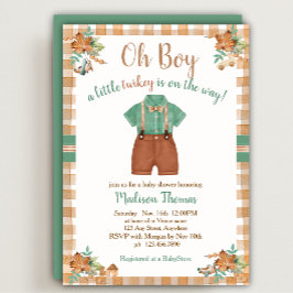 Oh Boy Little Turkey Baby Shower Inbjudningar