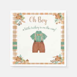 Oh Boy Little Turkey Baby Shower Pappersservett