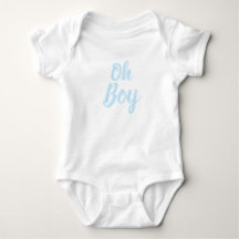 Oh Boy ljusblå script baby shower könsbestämning