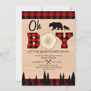 Oh Boy Lumberjack Baby Shower-inbjudan Inbjudningar