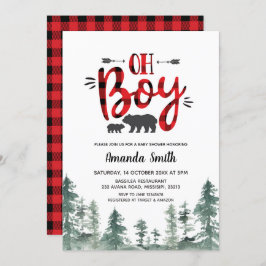 Oh Boy Lumberjack Forest Baby Shower-inbjudan Inbjudningar