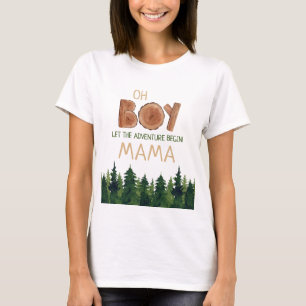 Oh Boy Mamma Woodland Baby Shower T Shirt