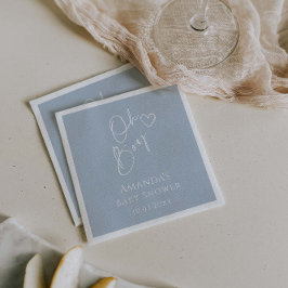 Oh Boy Minimalist Modern Baby Shower Pappersservett