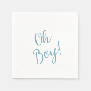 Oh Boy Modern Cute Blue Boy Shower Pappersservett