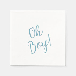 Oh Boy Modern Cute Blue Boy Shower Pappersservett