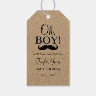 Oh Boy Mustache Baby Shower Favor Gift Märkre Presentetikett
