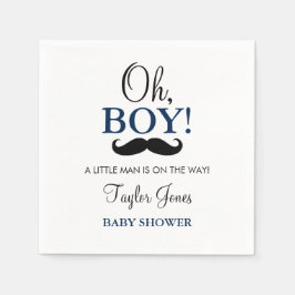 Oh Boy Mustache Baby Shower Napkins Pappersservett
