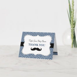 Oh Boy Mustache Baby Shower Tack för kortet Kort