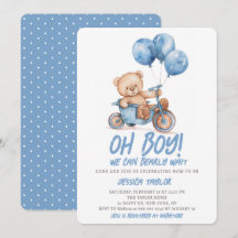 Oh Boy Nalle Boy Blue Barly Wait Baby Shower