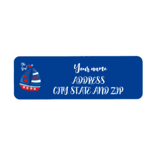 OH BOY NAUTICAL adressetiketters for boybabydusch Returadress Etikett