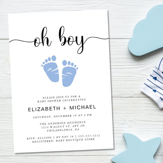 Oh Boy Par Baby Shower Inbjudningar (Skapare uppladdad)