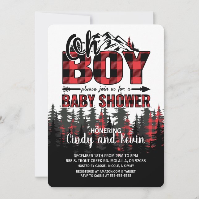 Oh Boy Play Lumberjack Baby Shower-inbjudan Inbjudningar (Framsida)