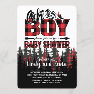 Oh Boy Play Lumberjack Baby Shower-inbjudan Inbjudningar