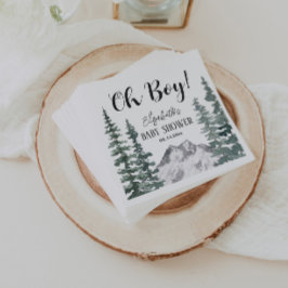 Oh Boy Rustic Mountains Baby Shower Pappersservett