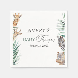 Oh Boy Safari Animals Baby Shower Napkins Pappersservett