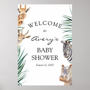 Oh Boy Safari Animals Välkomsttecken Poster