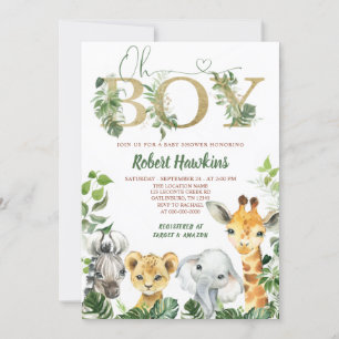 Oh Boy Safari Baby Shower-inbjudan Inbjudningar