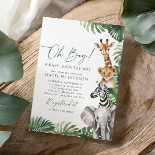 Oh Boy Safari Baby Shower Inbjudningar