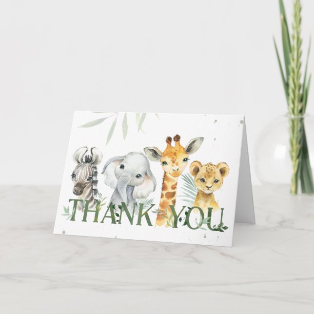Oh Boy Safari Baby Shower Tack Kort (Framsida)