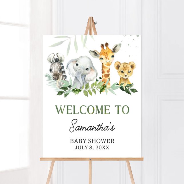 Oh Boy Safari Baby Shower Välkommen Poster (Jungle Safari Baby Shower Welcome Sign)