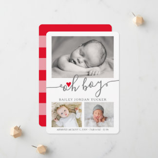 Oh Boy Script jul Red Heart Collage Photo Meddelande