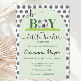Oh Boy Soccer Boy Baby Shower-inbjudan Inbjudningar