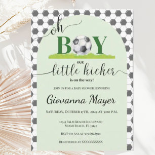 Oh Boy Soccer Boy Baby Shower-inbjudan Inbjudningar