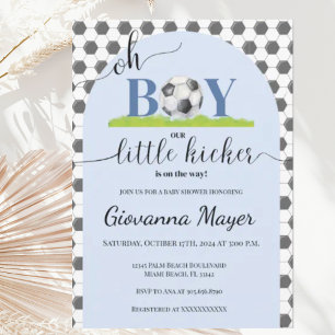 Oh Boy Soccer Boy Baby Shower-inbjudan Inbjudningar